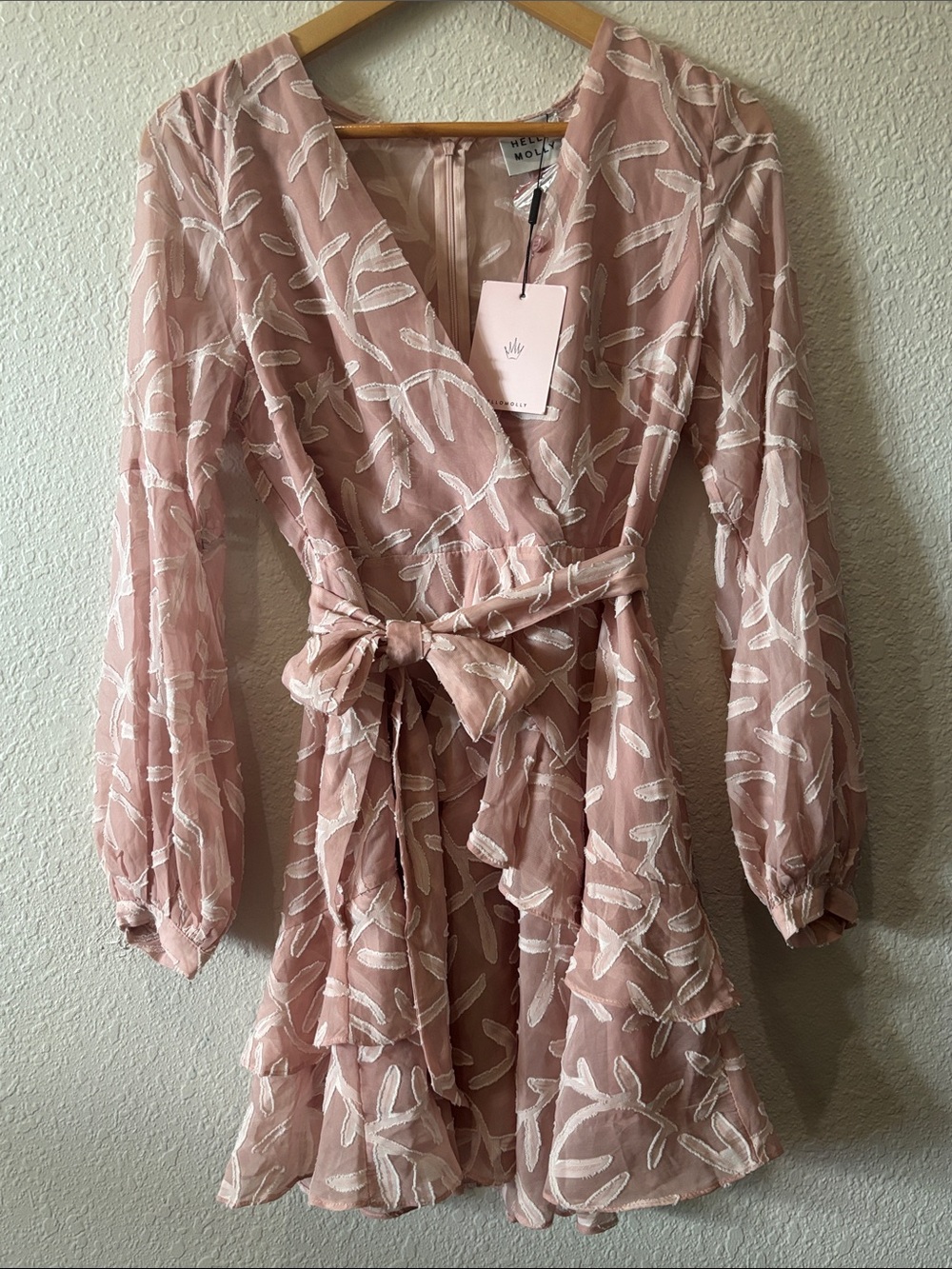 Hello Molly Blush Pink Embroidered Sheer Dress - Picture 2 of 6